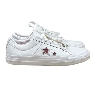 Converse Turnstile One Star Pro Ox Leather Sneakers White/Pink Women's Sz 7.5‎